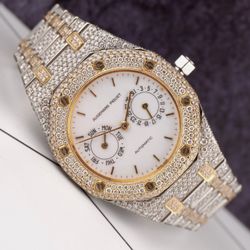 Audemars Piguet Royal Oak 2-Tone Gold 36mm Iced Out 15ct Diamonds 25572SA