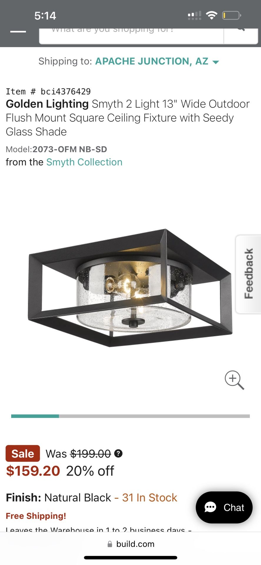 MonDaufie Square Metal Ceiling Light