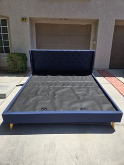 Blue King Size Bed Frame