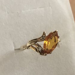 10kt Anillo De Oro Sólido Con Piedra CZ Size 7.5