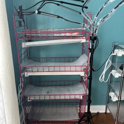 Metal Book Stand And Grow Lights.