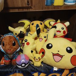 Pokemon Plushies Some From Builder Bear And The Bed Sheet From Early 2000