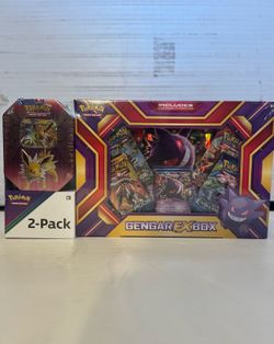 SEALED 2 PACK Gengar Ex Box & Joleen GX Tin