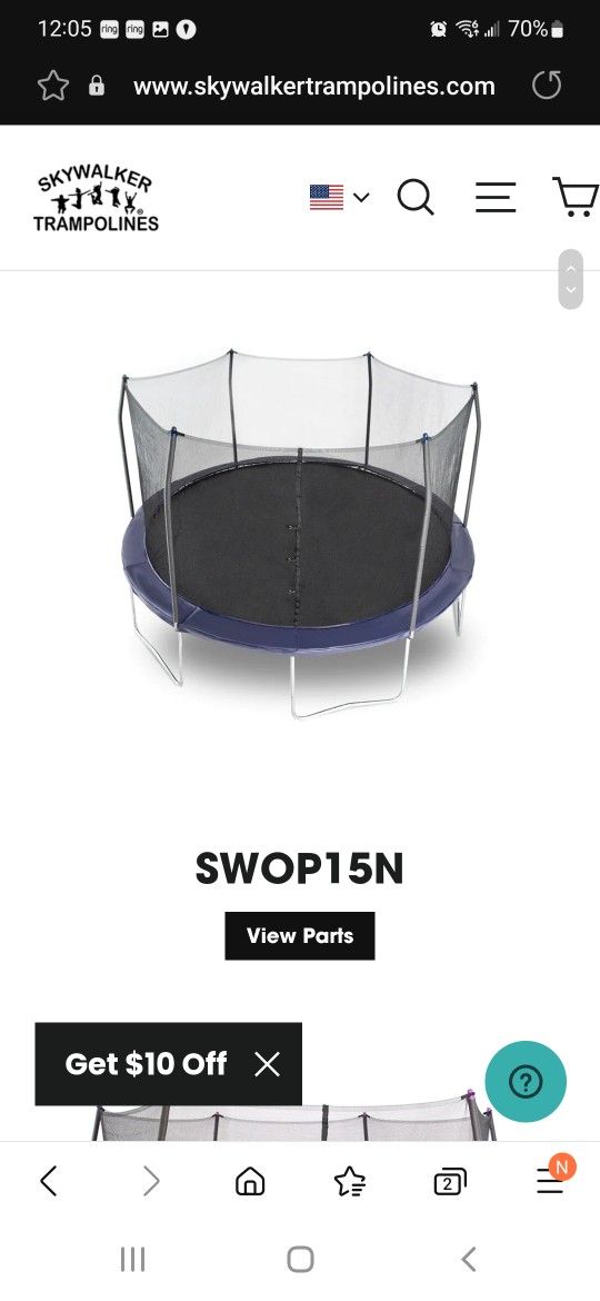 15 Foot Skywalker Trampoline New