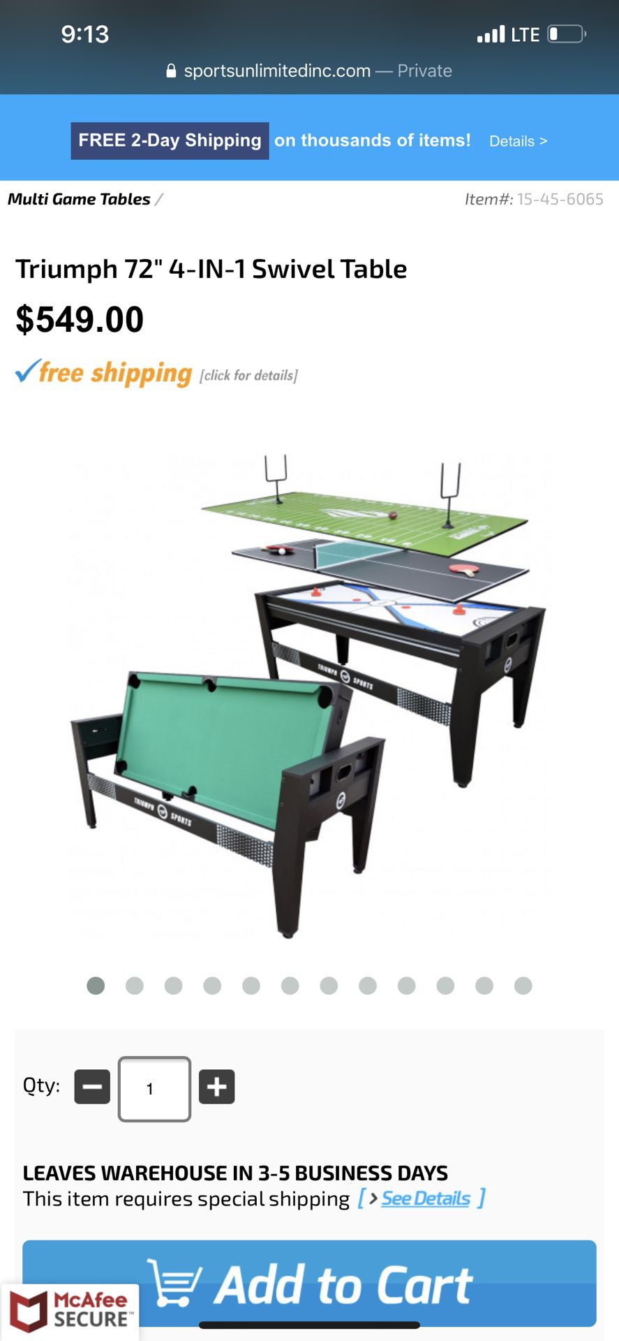 Pool Table, Ice Hockey Table & Ping Pong Table