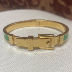 Michael Kors Light Green & Gold Buckle Bracelet,  New