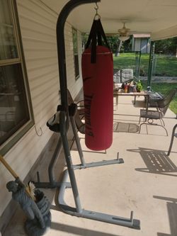 Everlast stand with 100 pound Everlast heavy punching bag