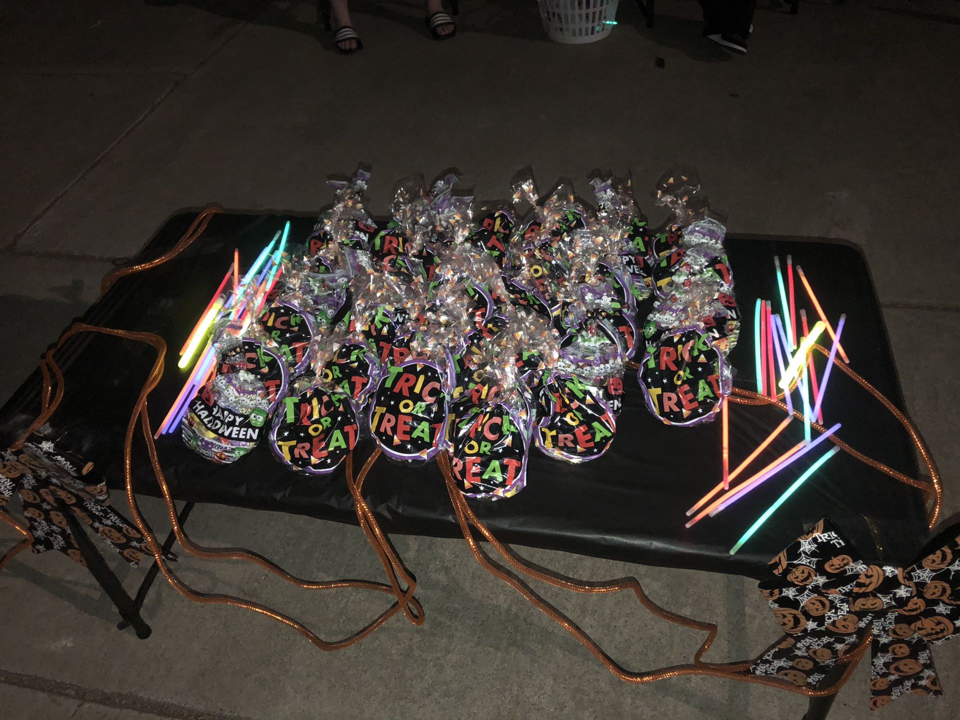 Free trick or treat bags and glow sticks