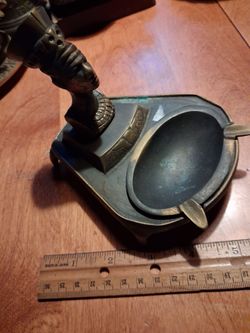 Vintage Egyptian bust ashtray- smudging tray - incense tray