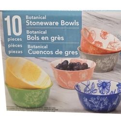 Brand New - Signature Housewares 10-piece Small Stoneware Bowls