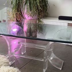 Glass And Acrylic Coffee Table 