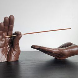 Hands Incense Holder - 2 Piece Set - Ash Catcher + Incense Holder - Large