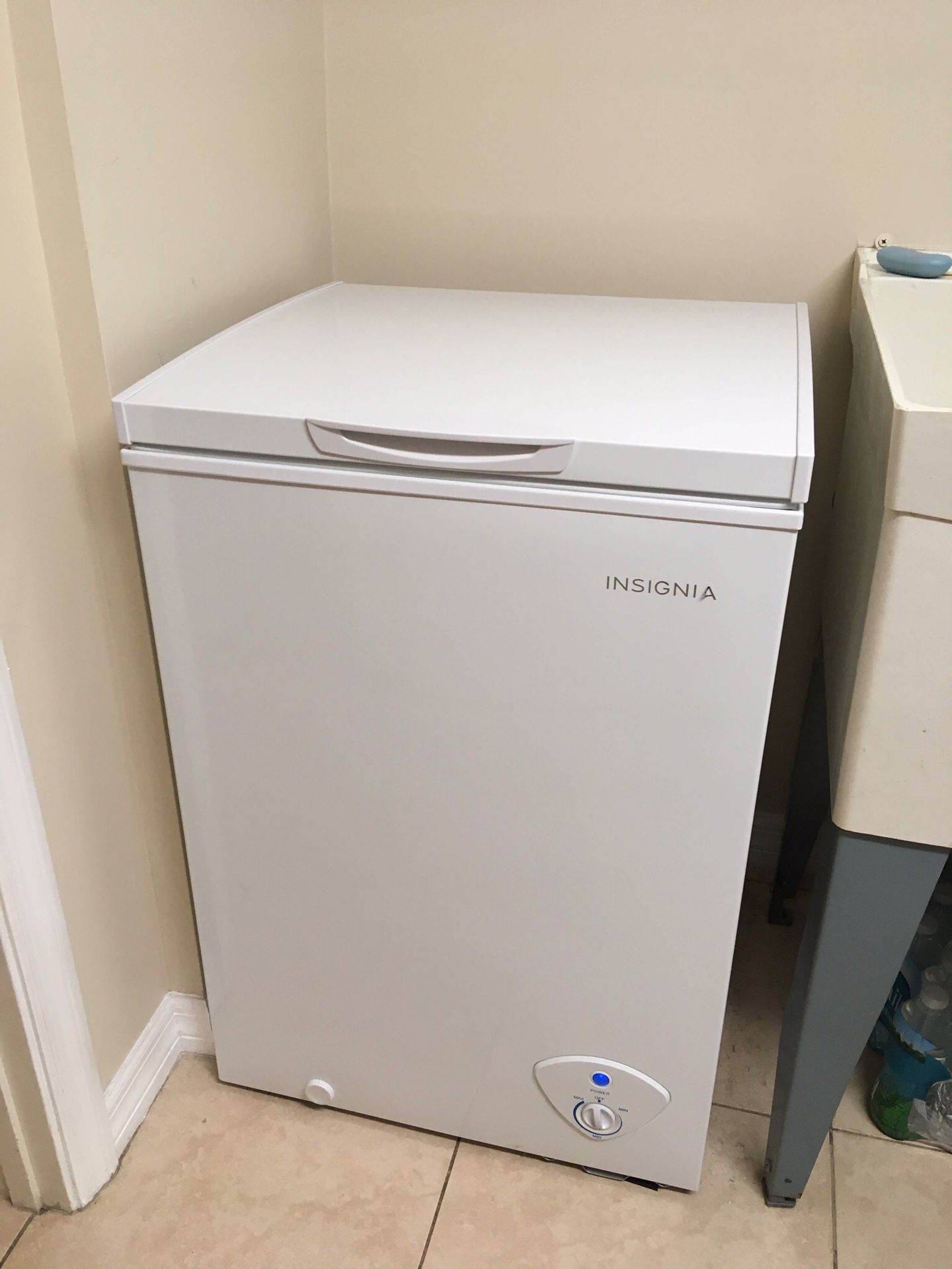 Insignia 3.5 cubic foot chest freezer. 6 months old in perfect condition.