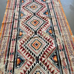 RereLife Beautiful Area Rug 6x9, Washable Non Shedding Blue/Orange/Red Geometry Texture NEW