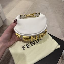 Fendigraphy nano white fashion bag