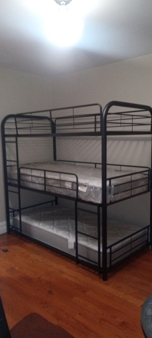 TRIPLE BUNK BED FRAMES (Twin Size And Metal)