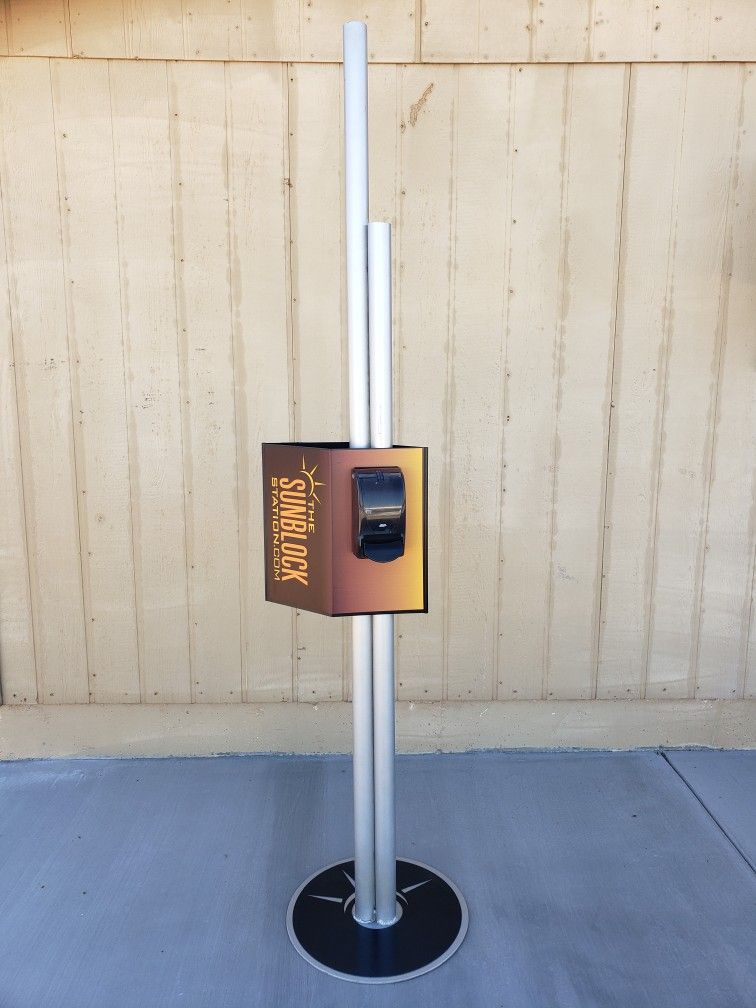 Sunblock or Hand Sanitizer Dispenser Stand