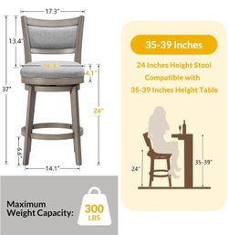 Set of 4 grey bar stools