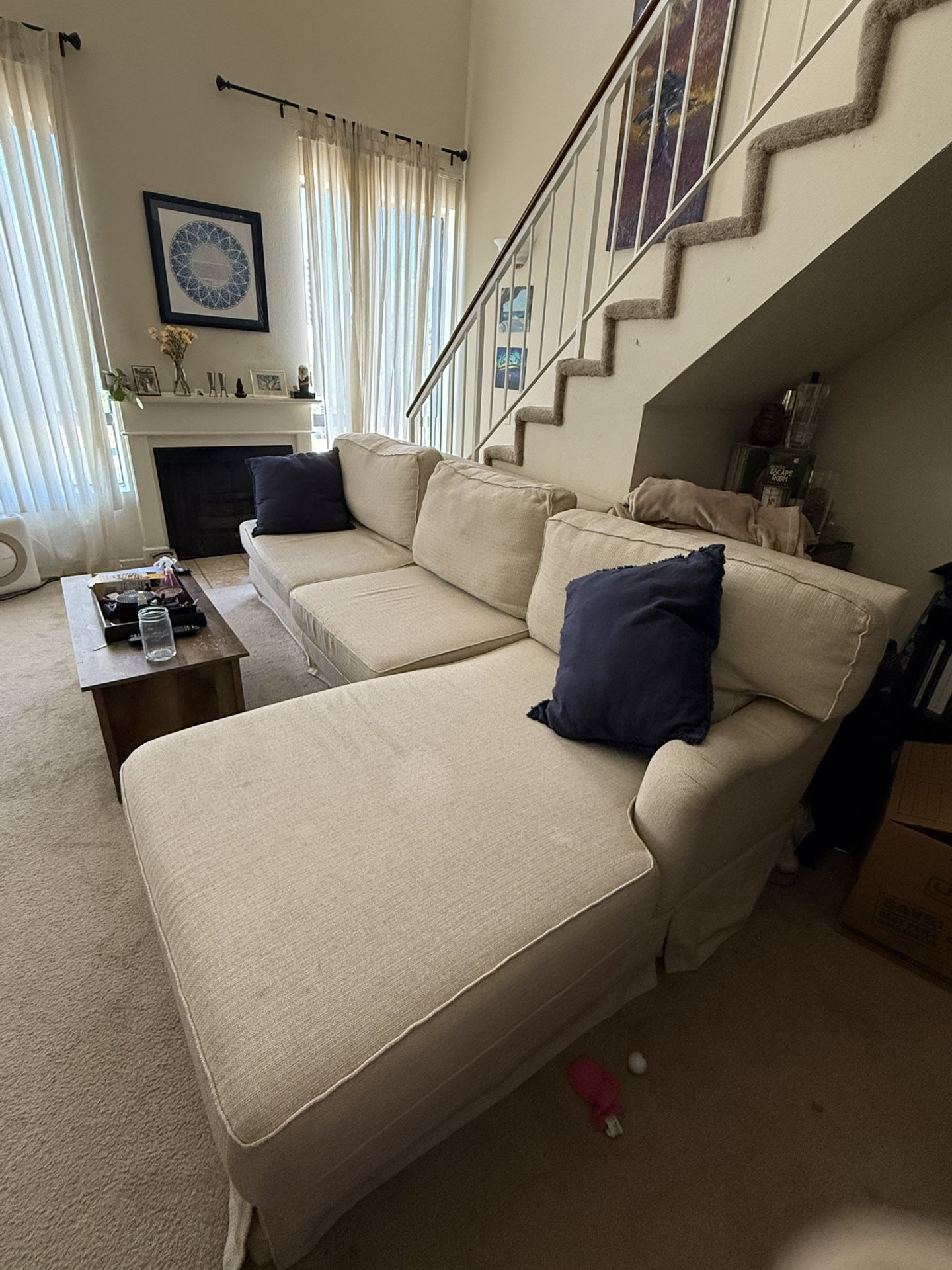 Large Beige Couch For Sale