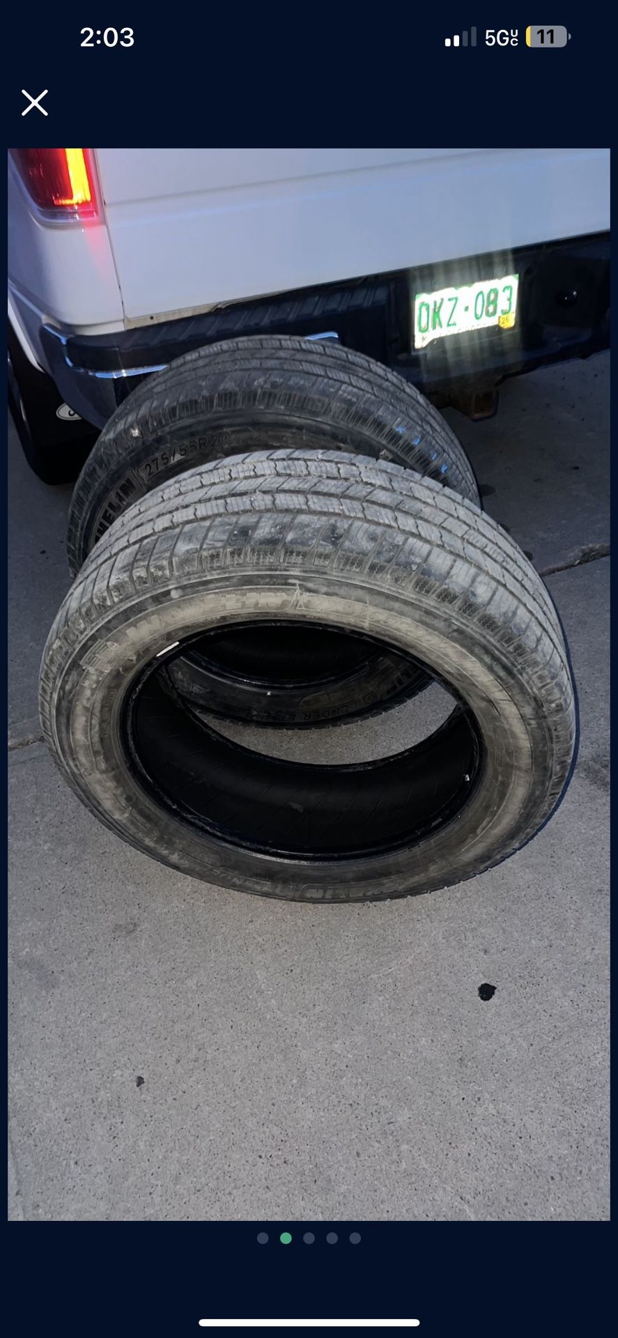 275/55/R20 Two tires Michelin