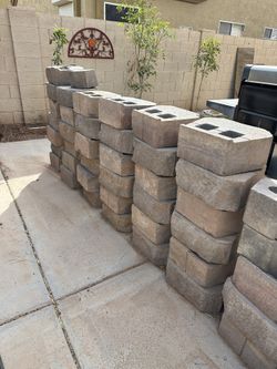 Extra large 15.5 Inch wide  x 12 Inch deep x 7 Inch tall Professional Commercial Grade Textured Face Cinder Blocks 