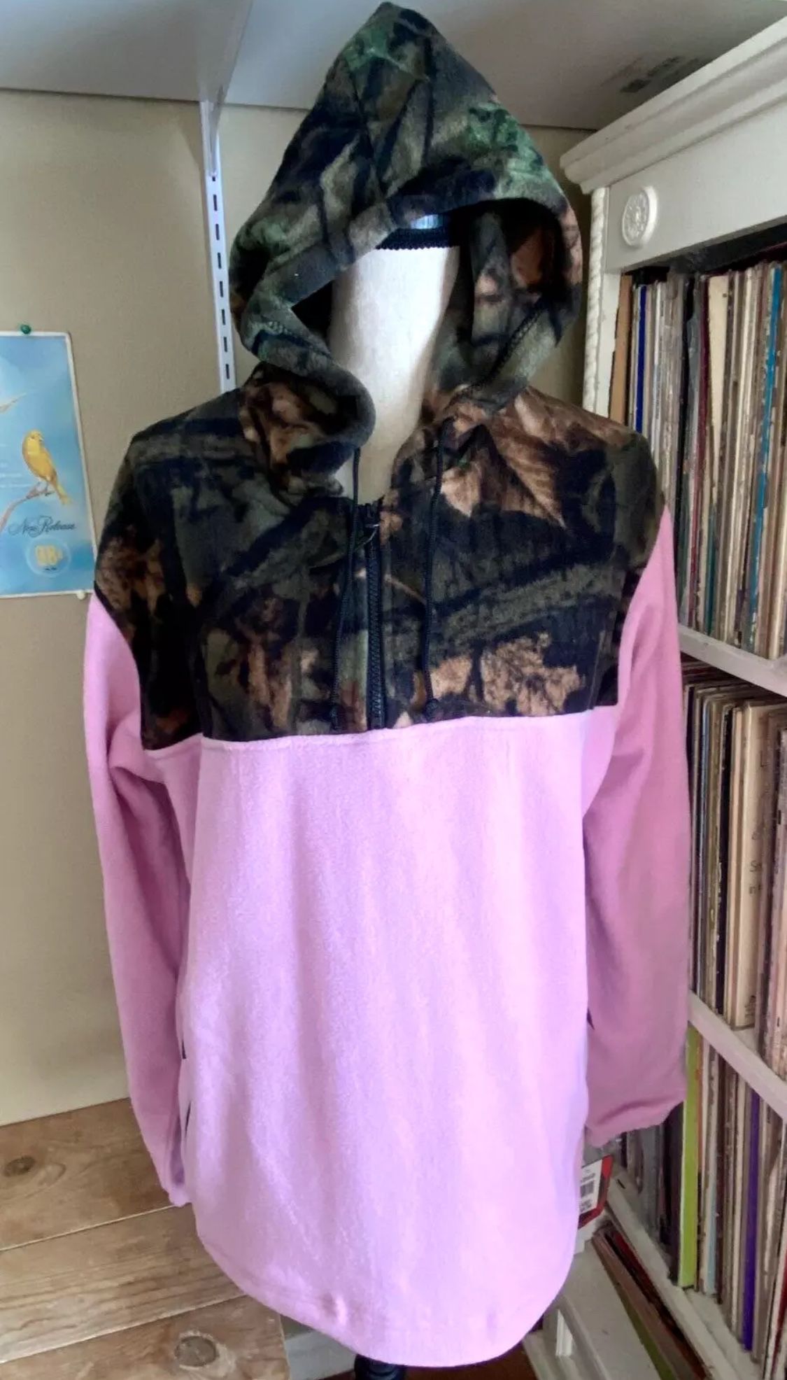 NWT Women's Trail Crest Pink Fleece Jacket Hoodie Camo Camouflage Pullover Sz L