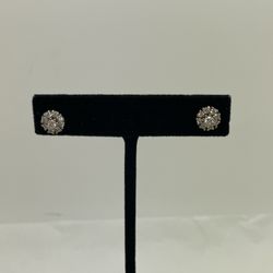 EARRINGS 18KT WG, .48ctw NATURAL DIAMOND, 2.7 GRAMS