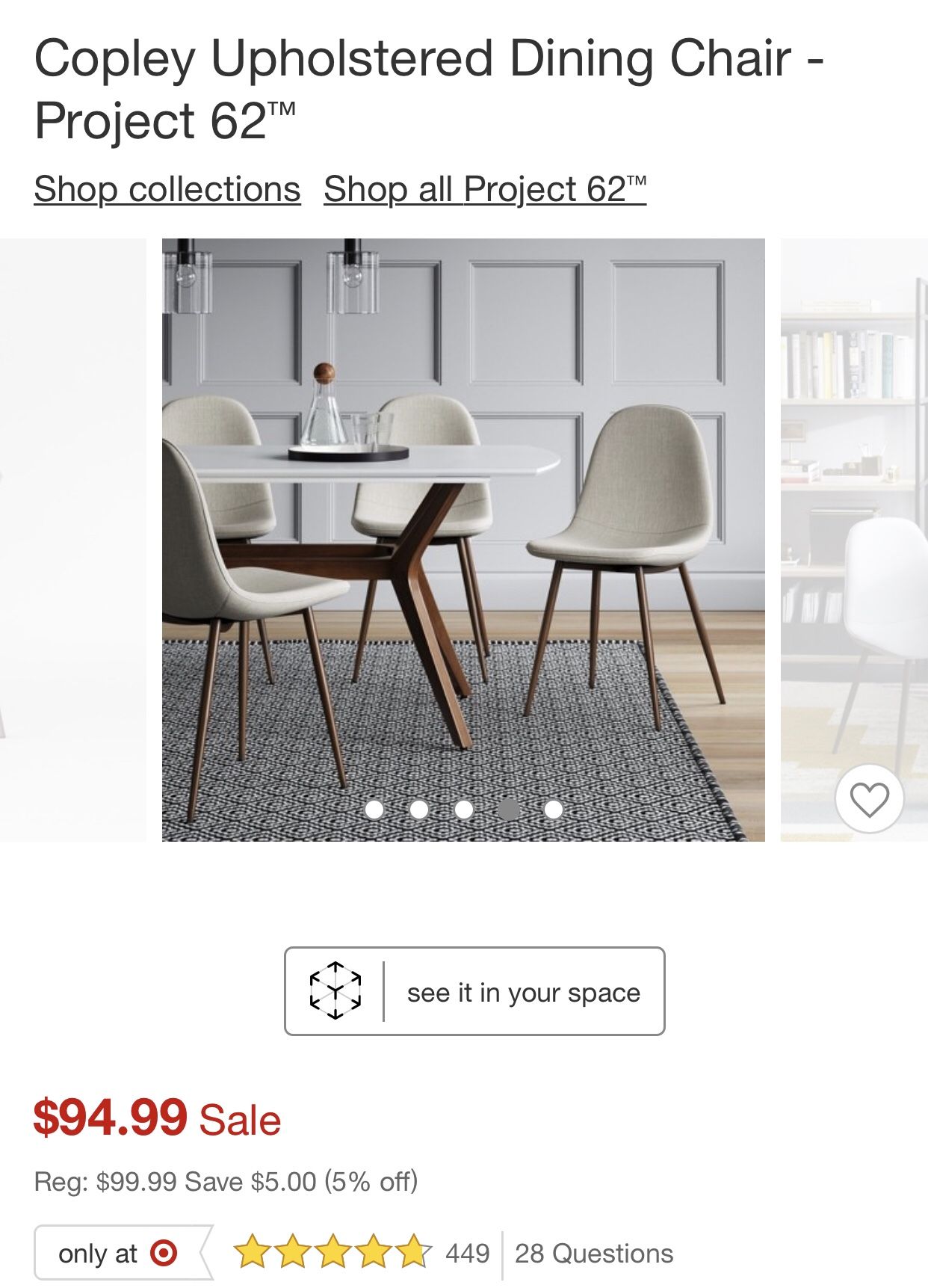 4 x Copley Upholstered Dining Chair by Project 62 Light Grey Gray for Sale in Walnut, CA OfferUp