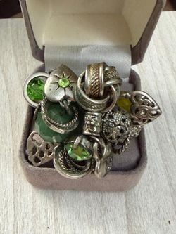 Anillo Stainlend Size 7 adorno piedras joyería antigua