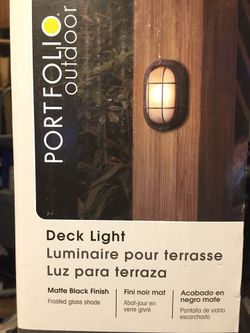 Portfolio sand black outdoor wall light