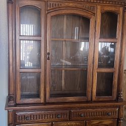 Mahogany Vintage Lit China Cabinet