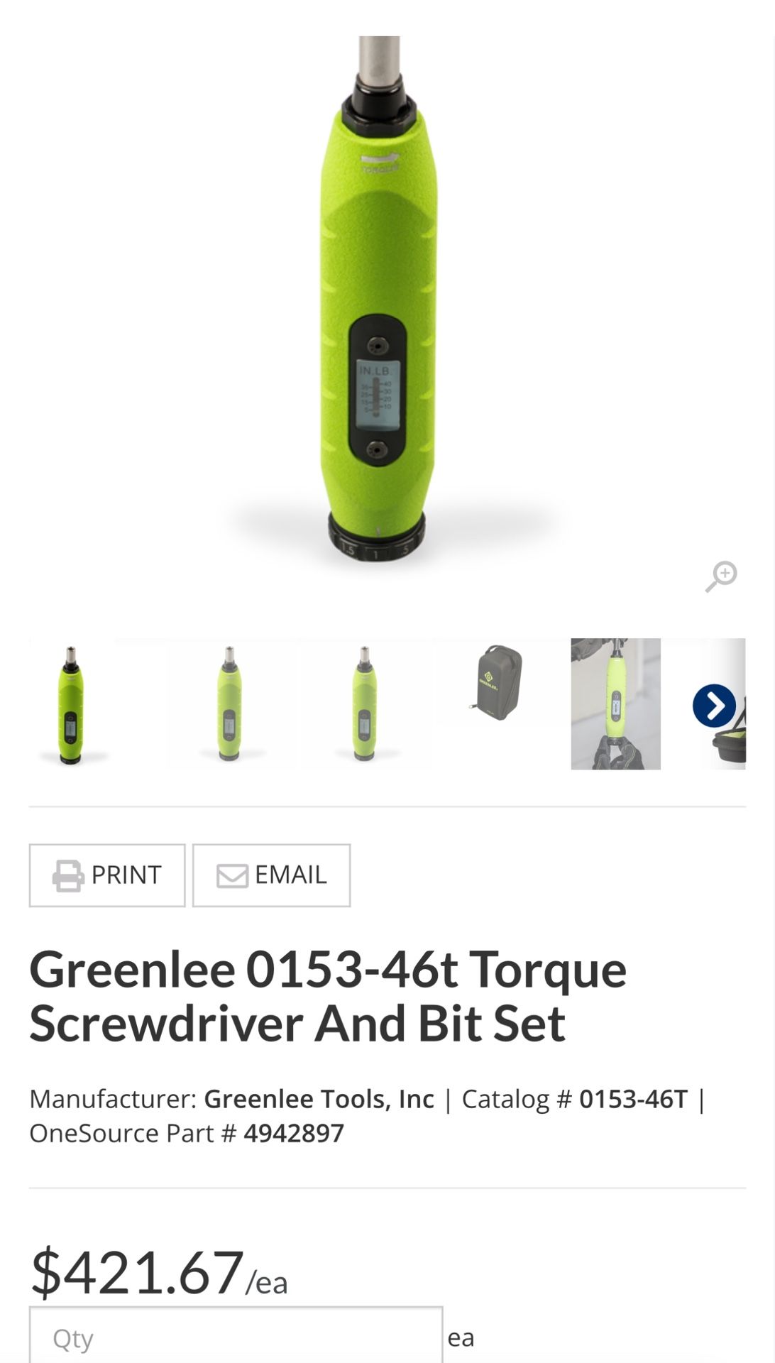 Greenlee Torque Screwdriver