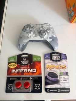 Xbox One Arctic Camo Controller $40 FIRM With Extra Accessories(NO STICK DRIFT)