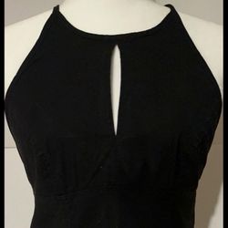 Sleek Black Halter Top with Sexy Open Back