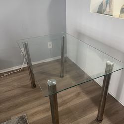 Modern Glass Table – Great Condition (Minor Fix Needed)