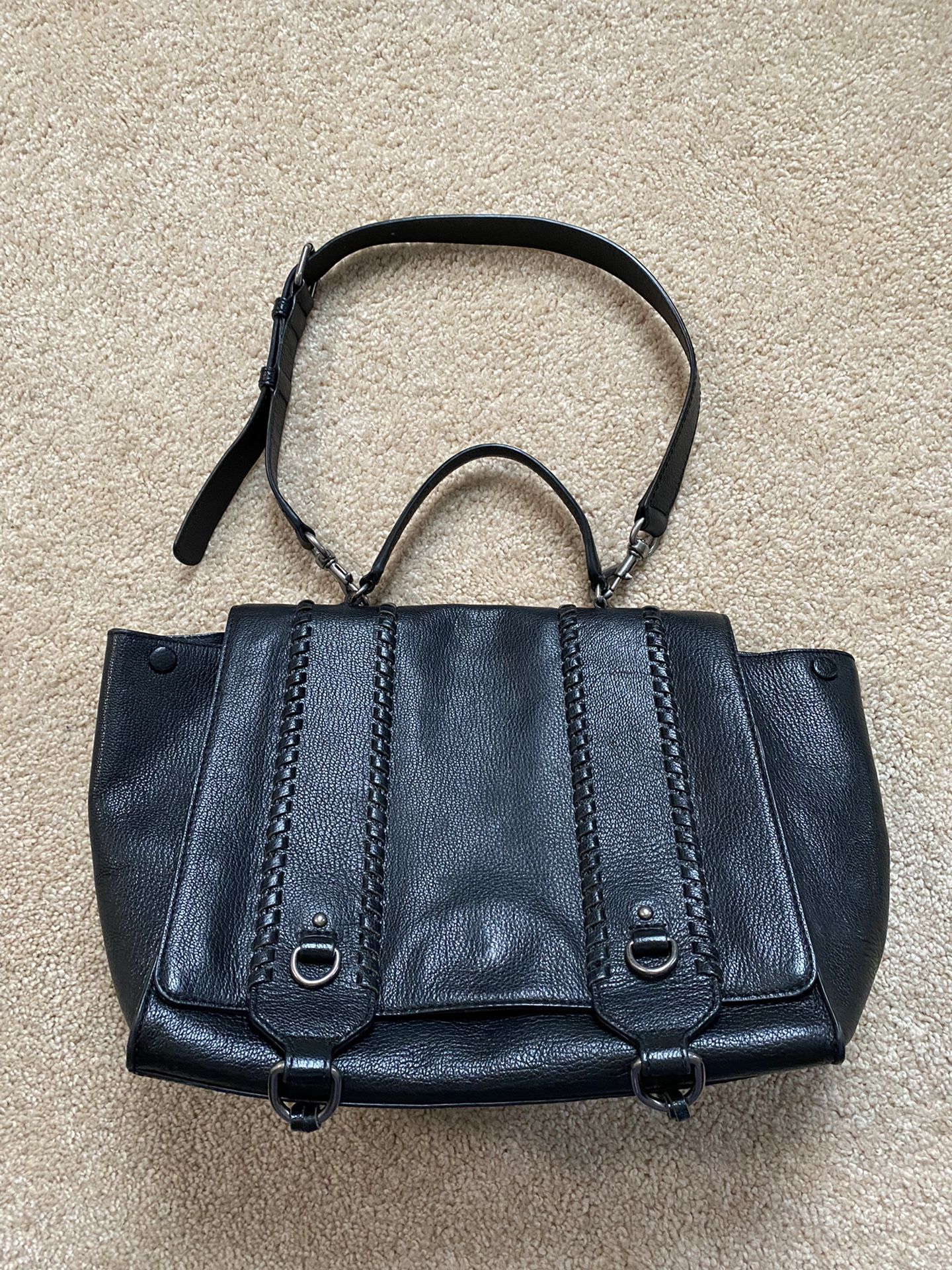 Rebecca Minkoff black large leather tote shoulder bag