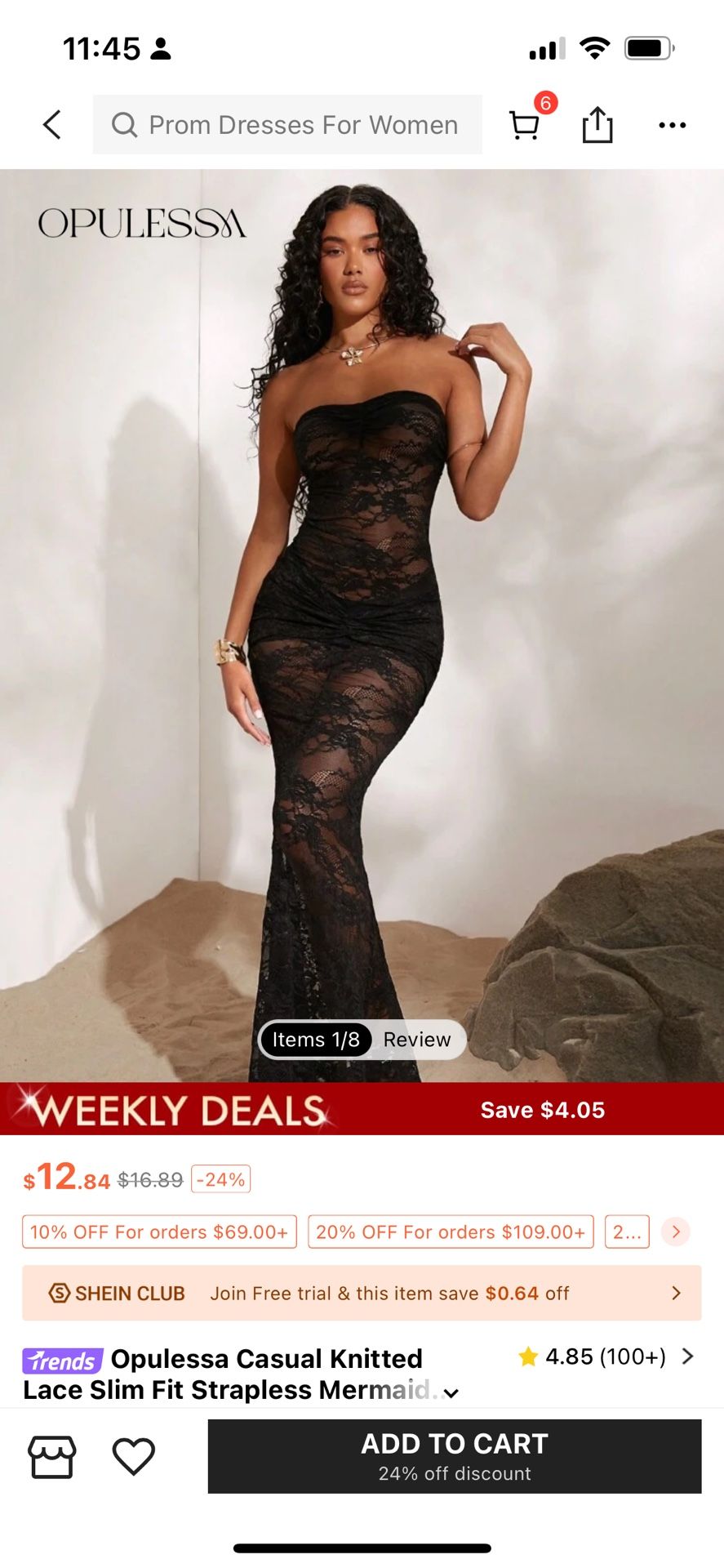 Lace Slim Fit Mermaid Dress SHEIN