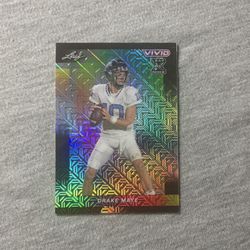 2024 Leaf Drake Maye Black Mojo Rookie Refractor Card # 113 sp-/5
