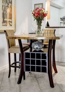 High Top Table/Wine Rack + 4 Chairs