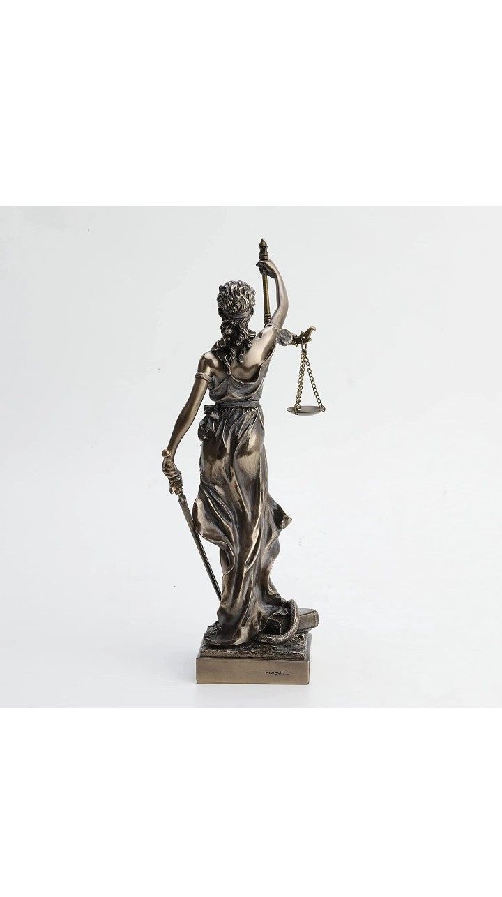 US 13 Inch La Justicia Blind Folded Women Cold Cast Bronze Figurine