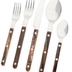 Sabre Buffalo Bistro Stainless Steel French Flatware 5 Pc New in Box Retail $119  