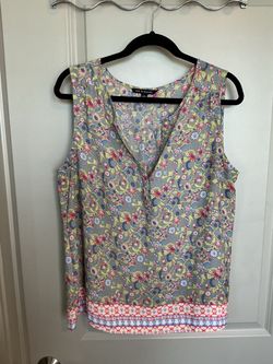 Zac & Rachel Floral Sleeveless Blouse Size L