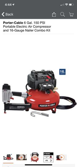 Porter Cable 6 Gal Pancake Compressor & 16g Brad Nailer