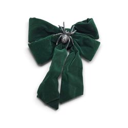Hyde & EEK Boutique Green Velvet Halloween Spider Bow Decorative Clip NWT