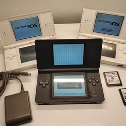 Working Nintendo DS Lite Lot | In Various Conditions | Charger and Games Included