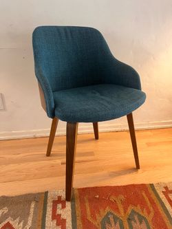 Teal blue accent chair