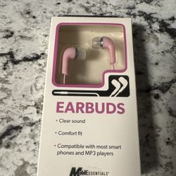 Mobil Essentials Earbuds Clear Sound Comfortable Fit Pink Brand New Stylish new in box 