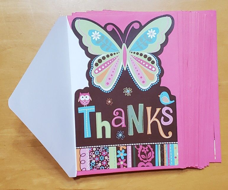 NEW Butterfly Thank You Postcards (Qty. 24)