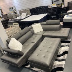 Summer clearance sale. Ibiza gray sectional with ottoman only $899. Easy finance option. Same day delivery.