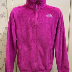 The North Face Girls Hot Pink Full Zip Fleece Jacket Size Large(14-16)
